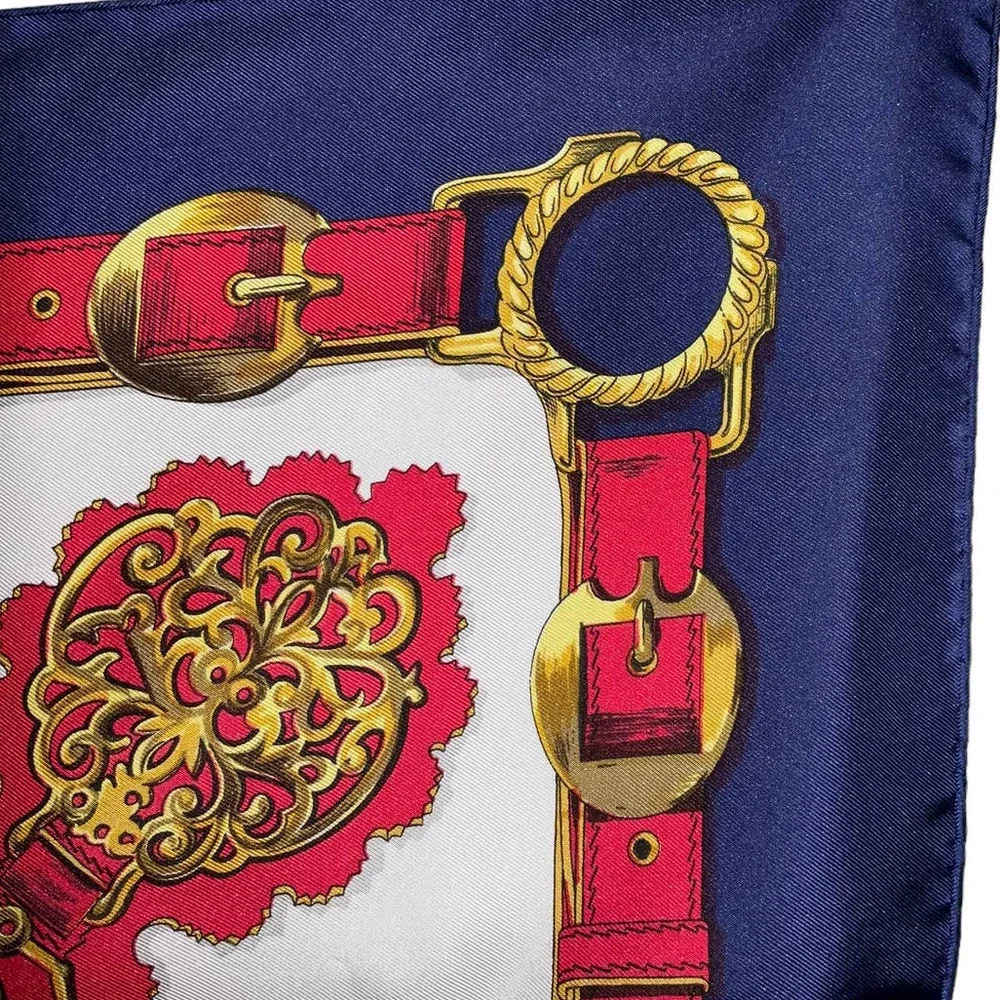 Hermes Scarf CARRE 90 "Cuiveeries" Carriage / Blue/ Red / Silk 100% NWT/BOX - Picture 10 of 16